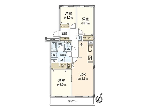 藤和東林間コープ 間取図(平面図) 藤和東林間コープ 間取図(平面図)