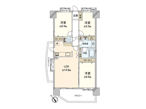 ローヤルシティ相模大野 間取図(平面図) ローヤルシティ相模大野 間取図(平面図)