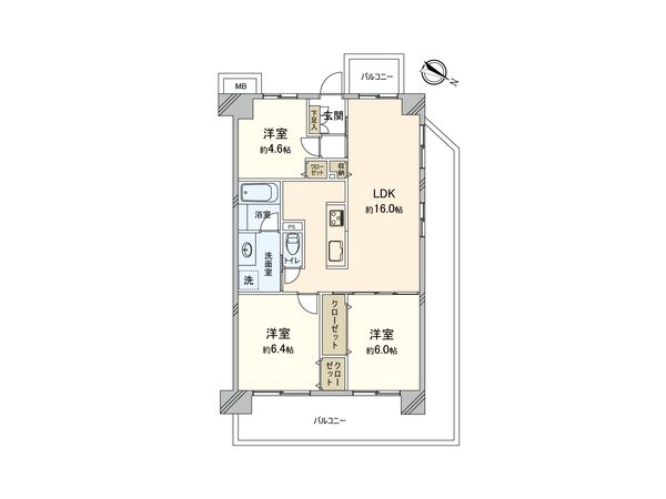 ルネ小田急相模原モアステージ 間取図(平面図)