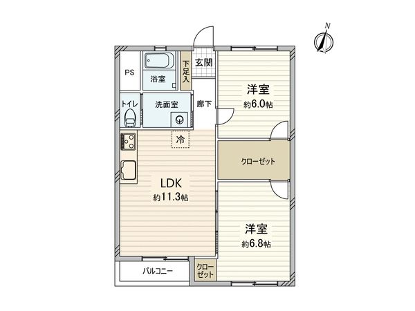 東林間コーポラス 間取図(平面図) 東林間コーポラス 間取図(平面図)