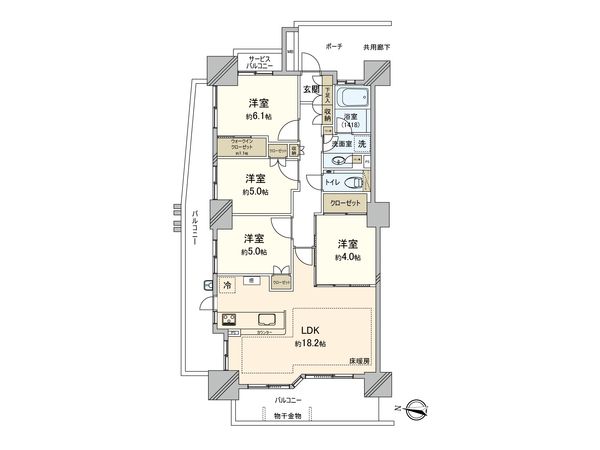 パークスクエア相模大野タワーアンドレジデンス センタータワー 間取図(平面図)