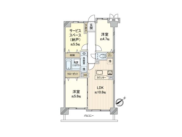 ライオンズマンション町田駅南 間取図(平面図) 間取図(平面図)
