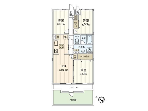 ライオンズマンション小田急相模原第3 間取図(平面図)