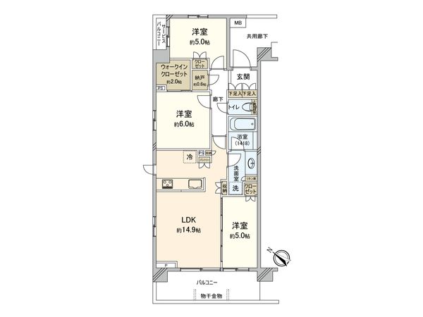 バウス東林間 間取図(平面図)