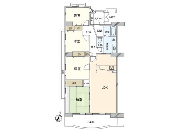 プラザシティ相模大野 4号棟 間取図(平面図)
