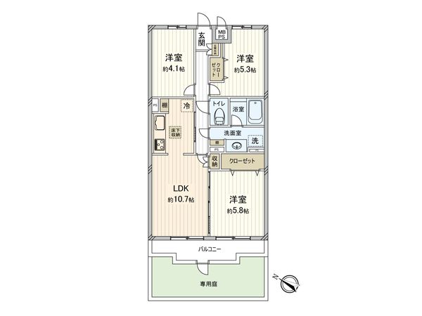 ライオンズマンション小田急相模原第3 間取図(平面図)