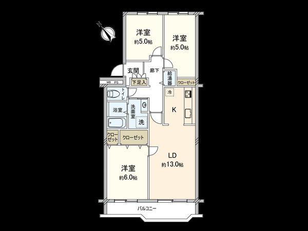 ユニライフ相模大野 間取図(平面図) ユニライフ相模大野 間取図(平面図)