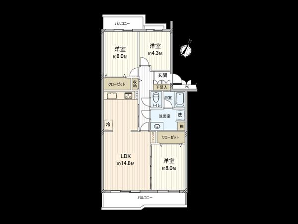 藤和町田コープ 間取図(平面図) 間取図(平面図)