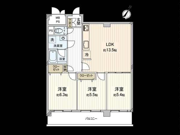 グリーンコーポ相模大野 A棟 間取図(平面図) グリーンコーポ相模大野 A棟 間取図(平面図)