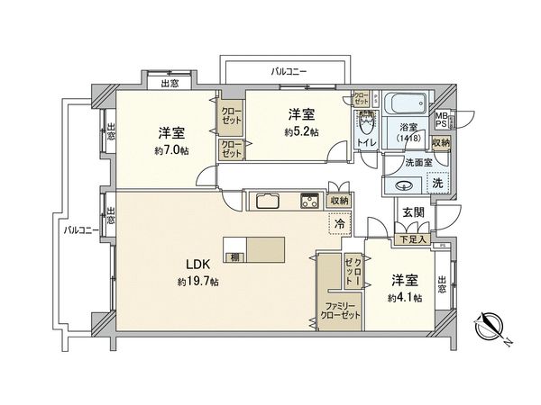 東急ドエルアルス相模大野 間取図(平面図) 東急ドエルアルス相模大野 間取図(平面図)