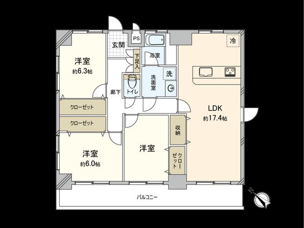 グレイス相模大野 間取図(平面図) グレイス相模大野 間取図(平面図)