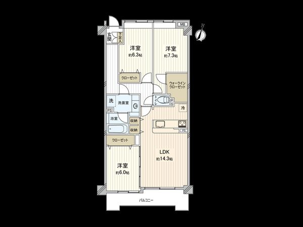 スガヴァンティエム淵野辺公園 間取図(平面図)