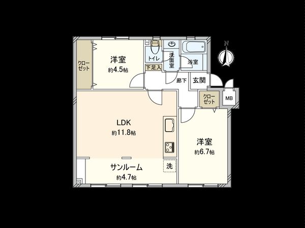 相武台団地 2110号棟 間取図(平面図)