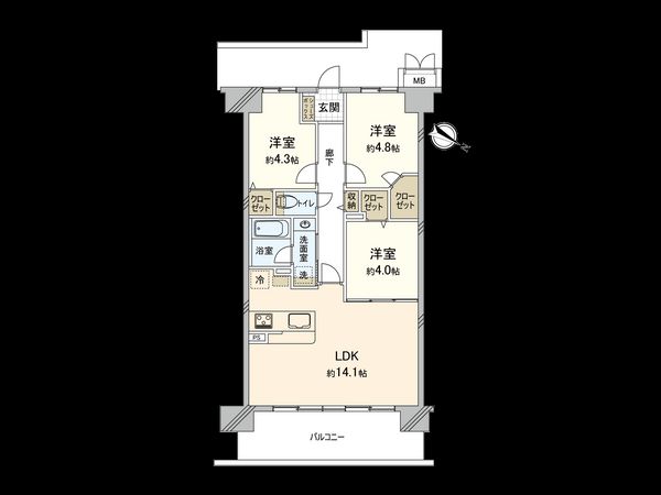 ルネ小田急相模原モアステージ 間取図(平面図) ルネ小田急相模原モアステージ 間取図(平面図)