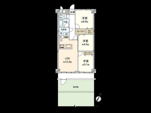 ライオンズマンション小田急相模原第2 間取図(平面図) ライオンズマンション小田急相模原第2 間取図(平面図)