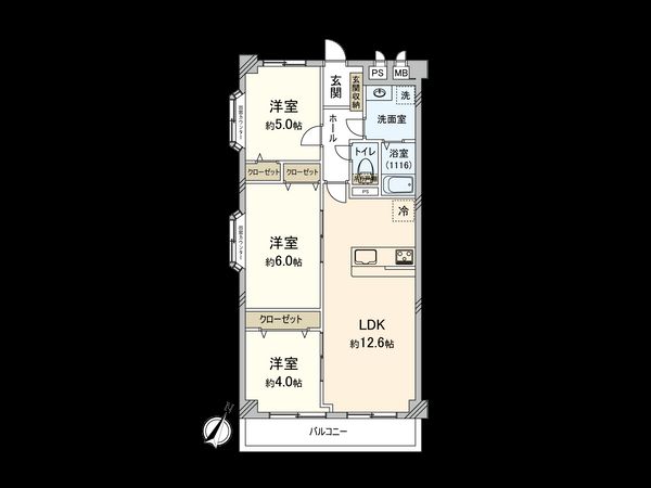 恒陽小田急相模原マンション 間取図(平面図) 恒陽小田急相模原マンション 間取図(平面図)