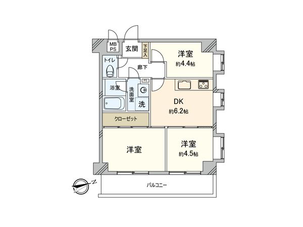 ライオンズマンション相武台前第2 間取図(平面図) ライオンズマンション相武台前第2 間取図(平面図)