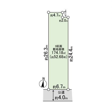 中郡大磯町国府本郷 土地 3区画 区画図 中郡大磯町国府本郷 土地 3区画 区画図