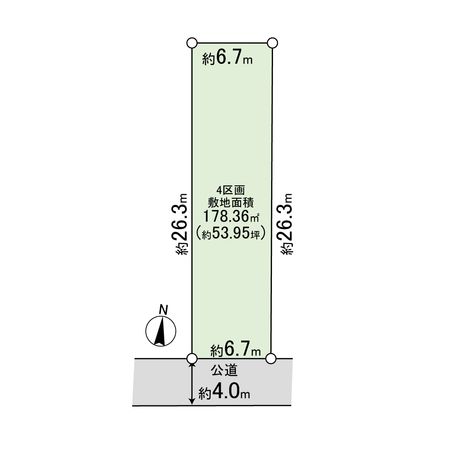 中郡大磯町国府本郷 土地 4区画 区画図 中郡大磯町国府本郷 土地 4区画 区画図