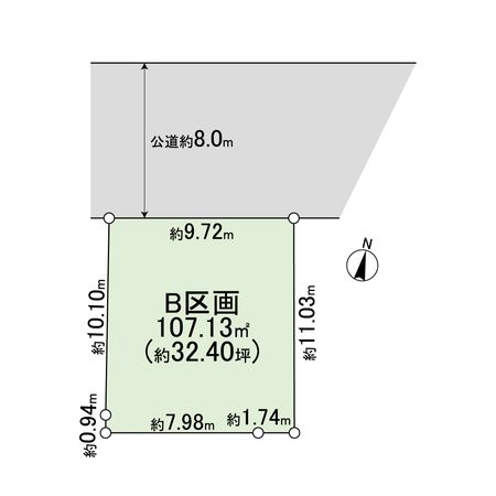 平塚市平塚4丁目 土地 B区画 区画図 区画図