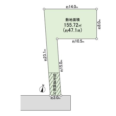 平塚市虹ケ浜 土地 A区画 区画図