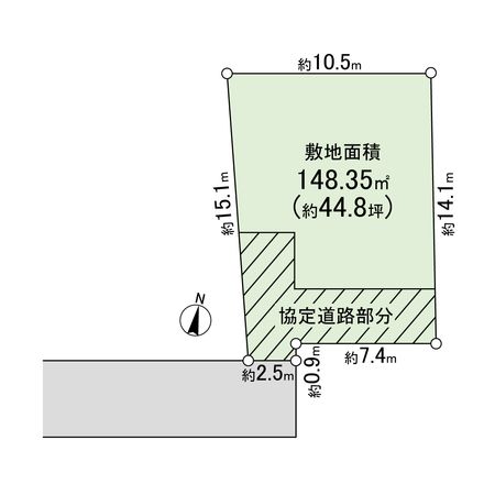 平塚市虹ケ浜 土地 B区画 区画図 平塚市虹ケ浜 土地 B区画 区画図