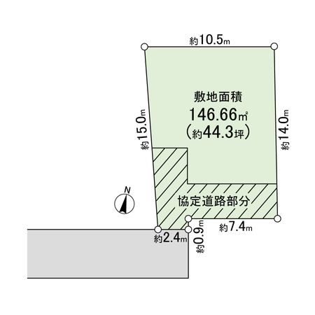 平塚市虹ケ浜 土地 B区画 区画図