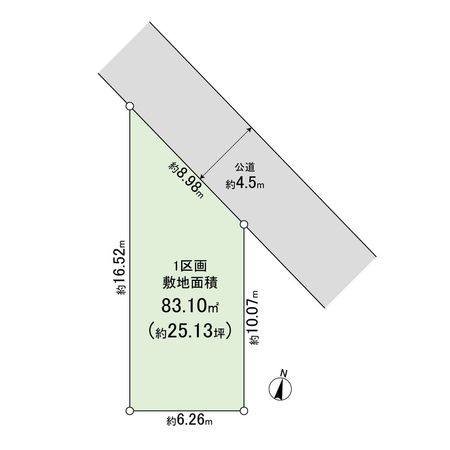 平塚市中堂 土地 1区画 区画図