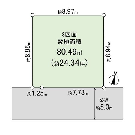 平塚市中堂 土地 3区画 区画図