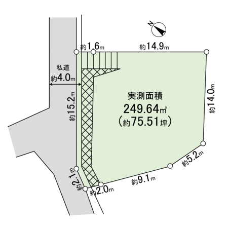 平塚市真田4丁目 土地 地形図