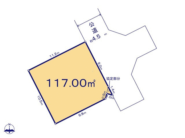 平塚市平塚3丁目 土地4区画 地形図