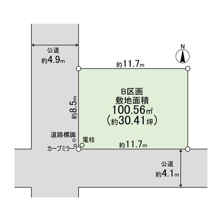平塚市田村5丁目 土地 B区画 区画図 平塚市田村5丁目 土地 B区画 区画図