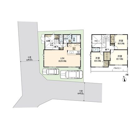 平塚市四之宮5丁目 新築戸建 1号棟 間取図(平面図)