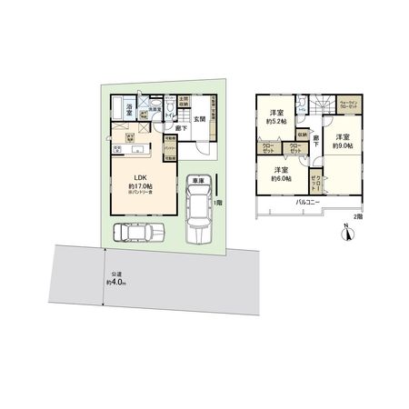 平塚市四之宮5丁目 新築戸建 2号棟 間取図(平面図)