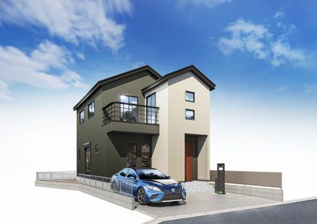 平塚市夕陽ケ丘 新築戸建 1号棟 外観パース図