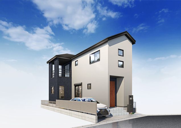 平塚市夕陽ケ丘 新築戸建 2号棟 外観パース図