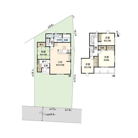 平塚市富士見町 戸建 間取図(平面図) 平塚市富士見町 戸建 間取図(平面図)