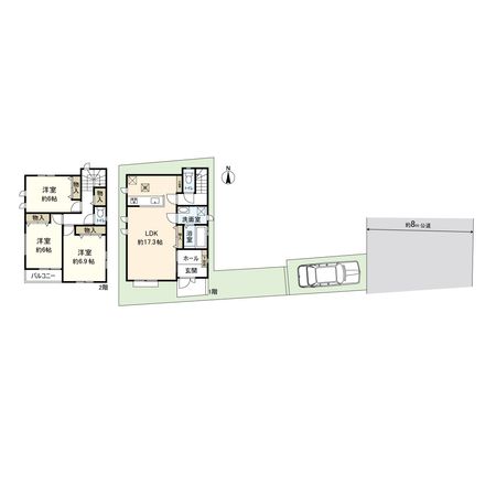 平塚市龍城ケ丘 新築戸建 C号棟 間取図(平面図) 平塚市龍城ケ丘 新築戸建 C号棟 間取図(平面図)
