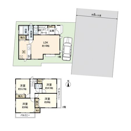 平塚市龍城ケ丘 新築戸建 D号棟 間取図(平面図) 平塚市龍城ケ丘 新築戸建 D号棟 間取図(平面図)