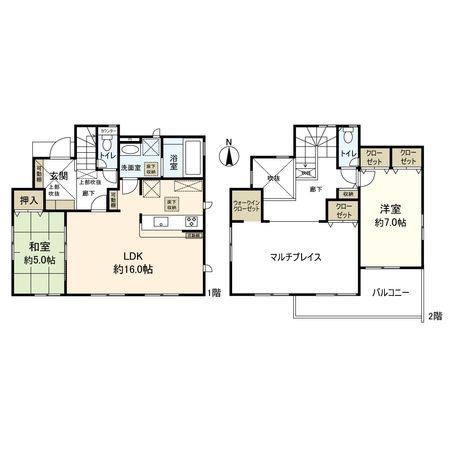 平塚市纒 新築戸建 1号棟 間取図(平面図) 平塚市纒 新築戸建 1号棟 間取図(平面図)