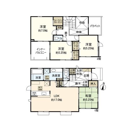 平塚市万田1丁目 新築戸建 間取図(平面図) 平塚市万田1丁目 新築戸建 間取図(平面図)