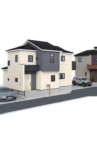 平塚市纒 新築戸建 4号棟 外観パース図 平塚市纒 新築戸建 4号棟 外観パース図