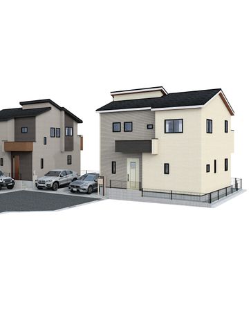 平塚市纒 新築戸建 6号棟 外観パース図 平塚市纒 新築戸建 6号棟 外観パース図