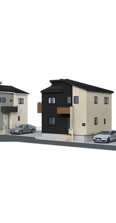 平塚市纒 新築戸建 7号棟 外観パース図 平塚市纒 新築戸建 7号棟 外観パース図