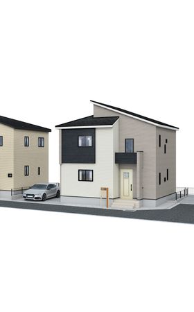 平塚市纒 新築戸建 8号棟 外観パース図 平塚市纒 新築戸建 8号棟 外観パース図