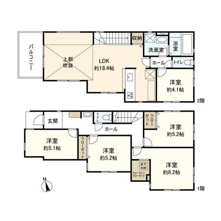 平塚市東八幡4丁目 新築戸建 3号棟 間取図(平面図) 平塚市東八幡4丁目 新築戸建 3号棟 間取図(平面図)