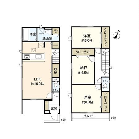 平塚市南原3丁目 新築戸建 3号棟 間取図(平面図) 平塚市南原3丁目 新築戸建 3号棟 間取図(平面図)
