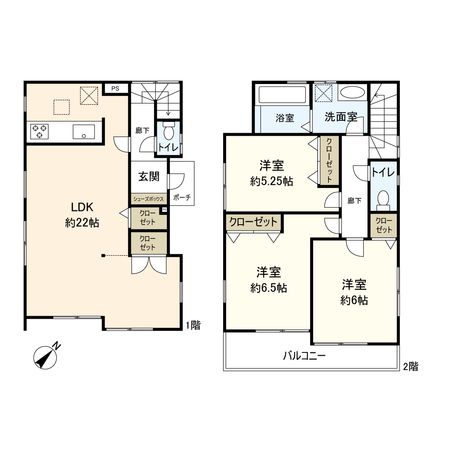 平塚市平塚3丁目 戸建 間取図(平面図)