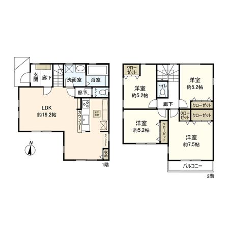 平塚市袖ケ浜 新築戸建 間取図(平面図) 平塚市袖ケ浜 新築戸建 間取図(平面図)