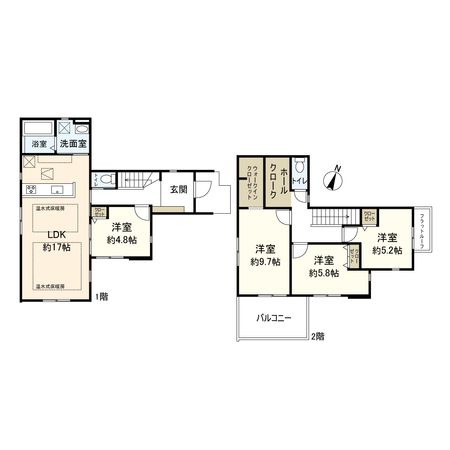平塚市諏訪町 新築戸建 3号棟 間取図(平面図) 平塚市諏訪町 新築戸建 3号棟 間取図(平面図)